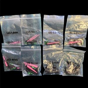 assorted metal and acrylic piercing stretching kits (everything you need!)